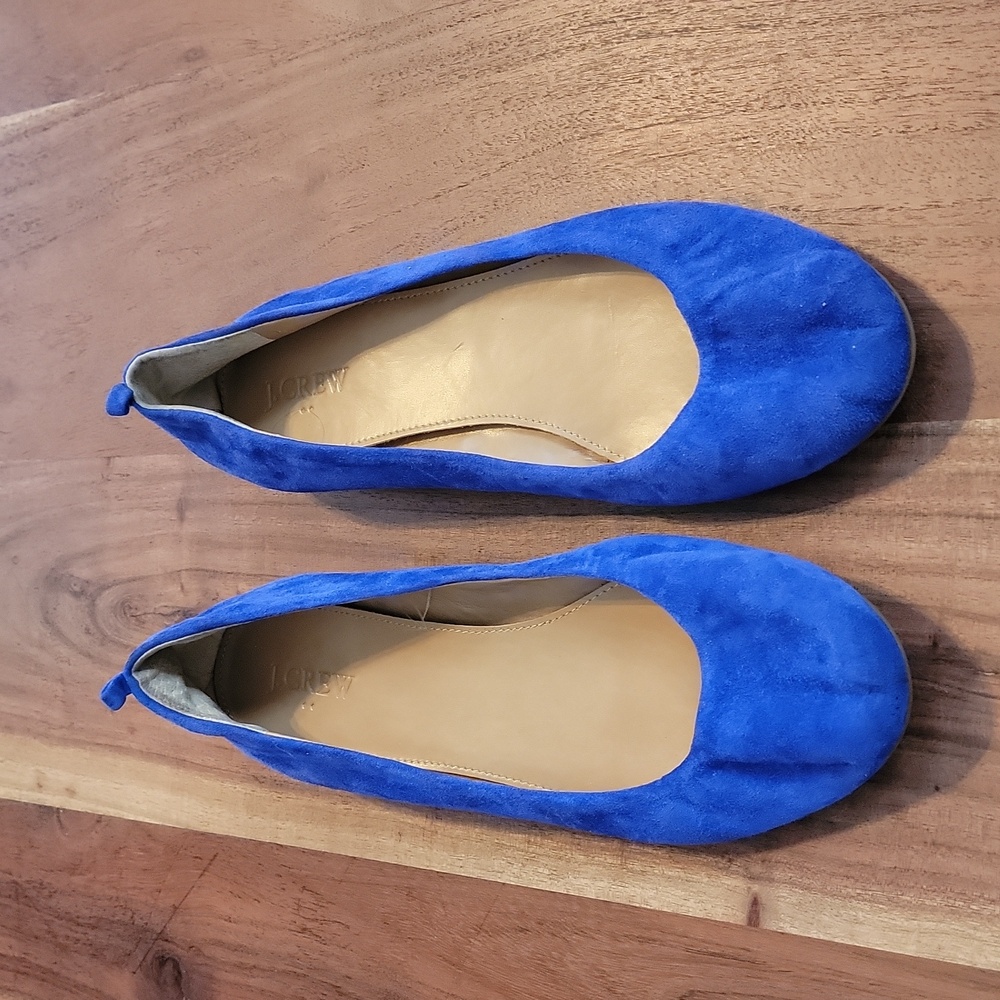 J. Crew Blue Suede Flats - Women's size 9